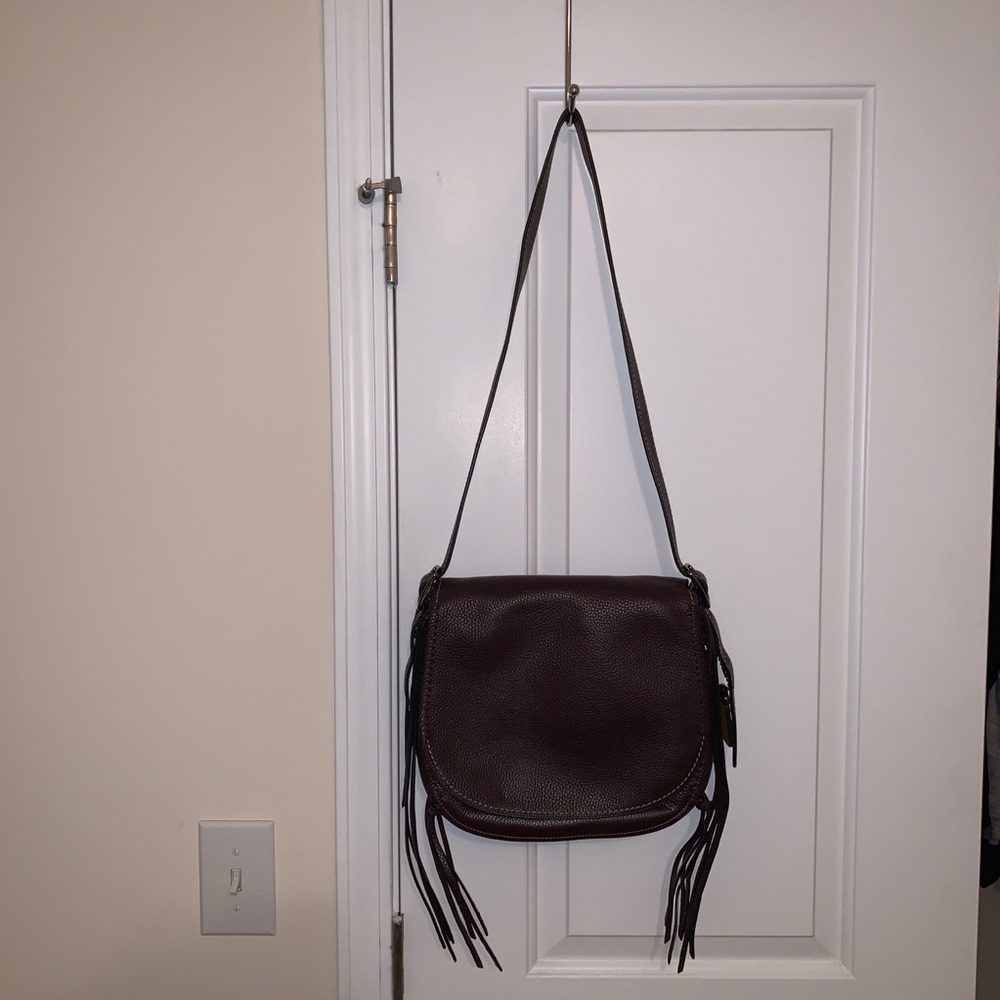 Oxblood Glove Tanned Pebble Leather Coach Bag